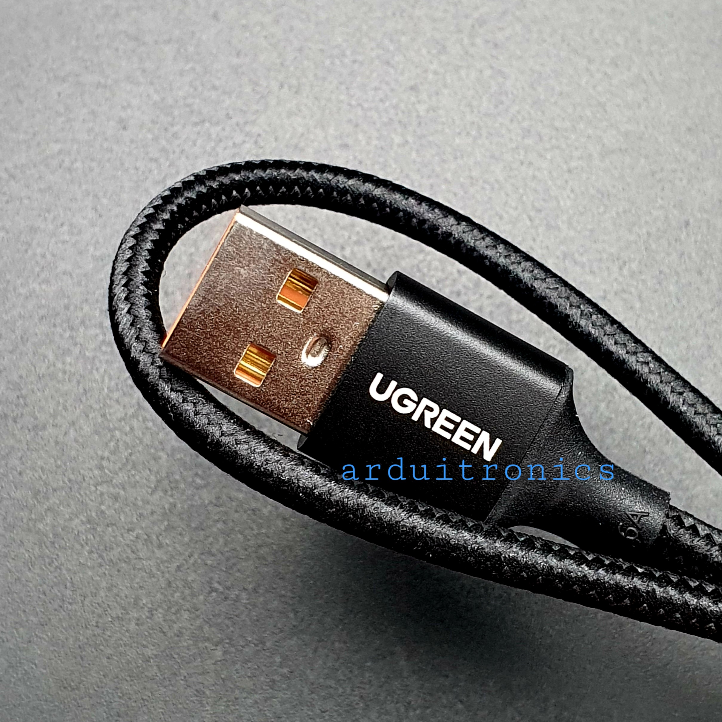สาย USB-A to USB Type-C สีดำ ยาว 0.5 เมตร ยี่ห้อ Ugreen (Data Transfer + Power Cable)
