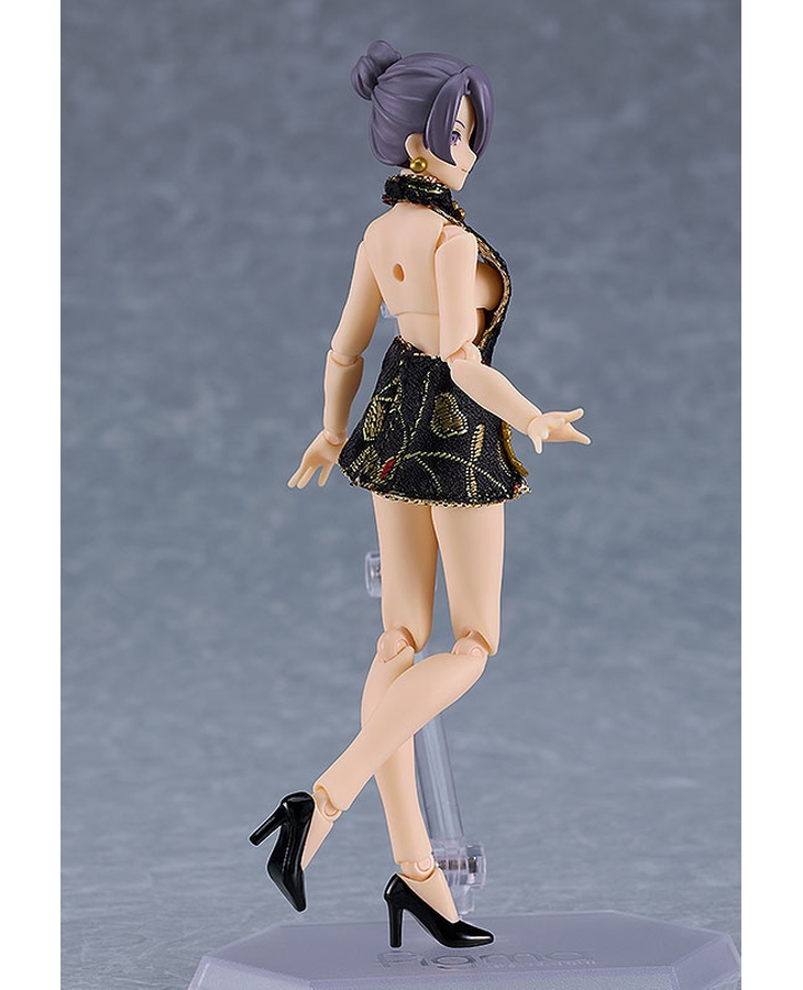 "Pre-Order" [569c] figma Female Body (Mika) with Mini Skirt Chinese Dress Outfit (Black)