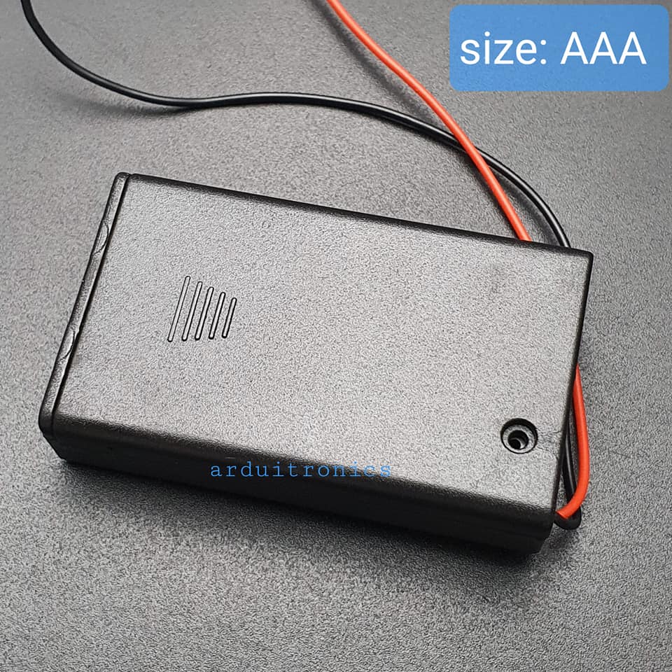 Battery Box รางถ่าน 3 ก้อน AAA 4.5V (ก้อนละ 1.5V) แบบมีฝาปิด และมีสวิทช์เปิดปิด