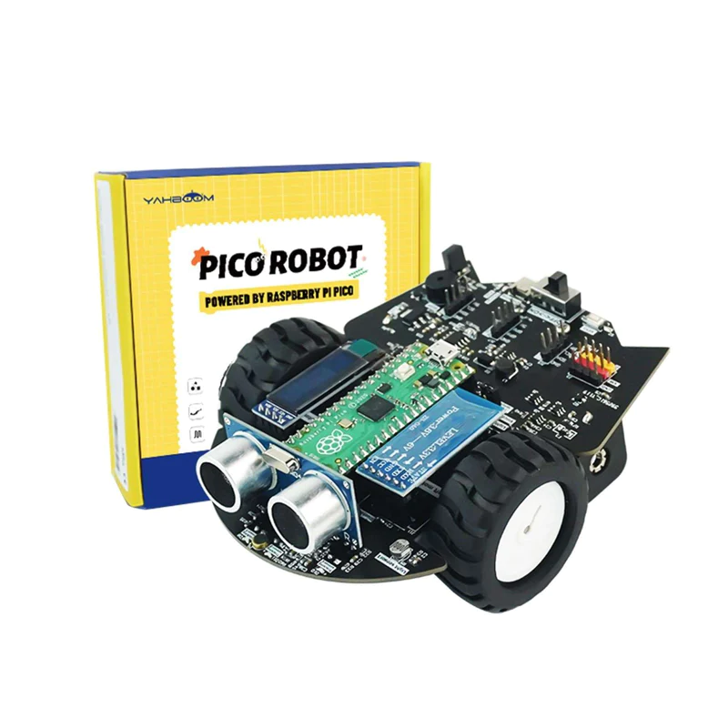 Intelligent Raspberry Pi Pico Car Kit microPython Education Robot Sensor Bluetooth APP