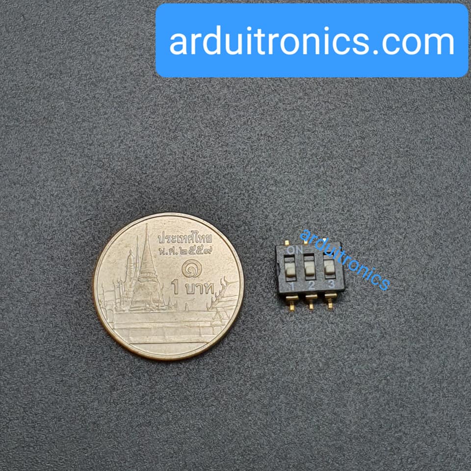 SMD DIP Switch 2.54mm Black SMD สวิตช์ 3P