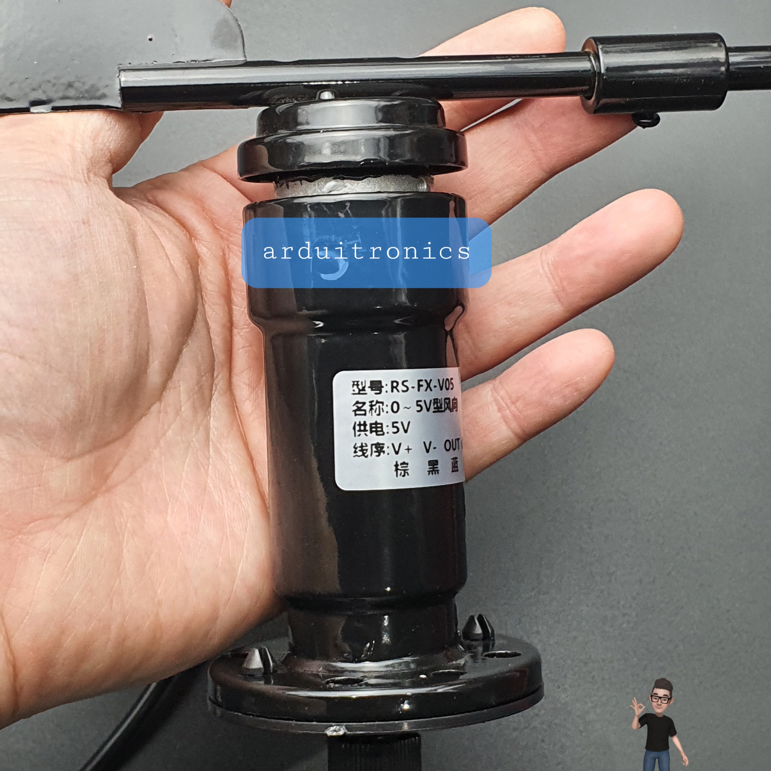 เซ็นเซอร์วัดทิศทางลม arduino หมุนได้ 360 องศา โลหะ Wind Direction Sensor Signal 0-5V