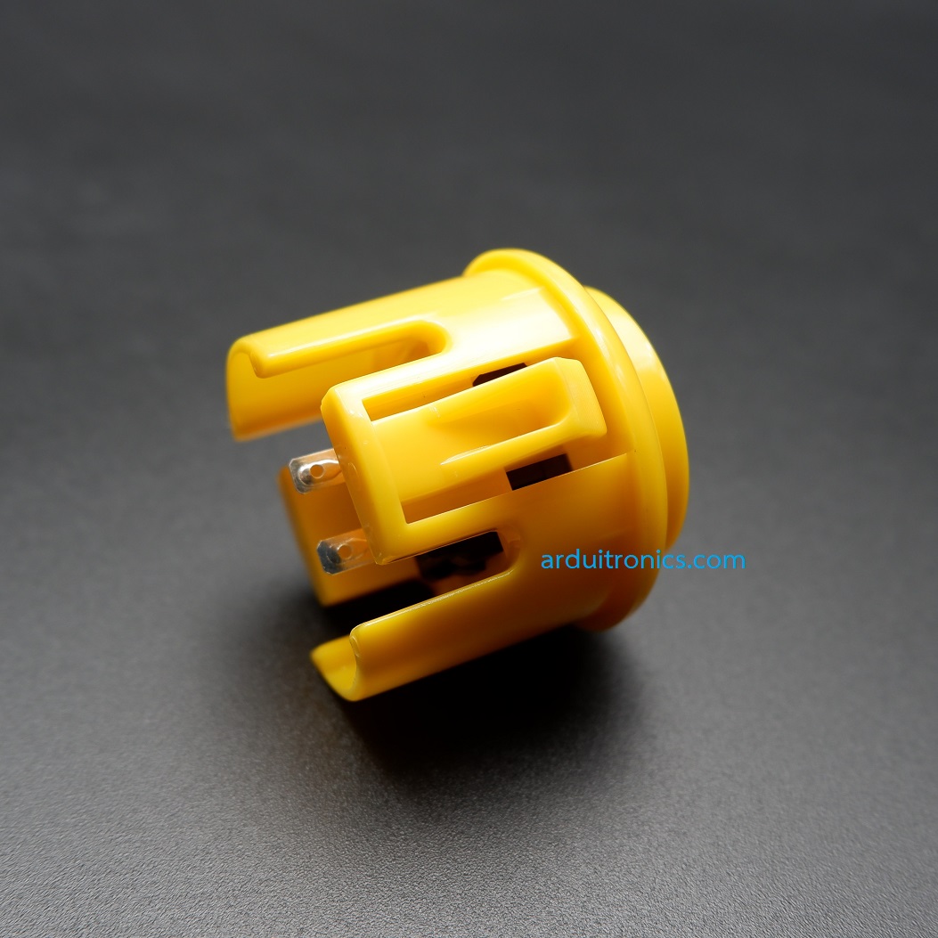 Arcade Button Yellow (สีเหลือง แบบฐานสูง) ปุ่มกดตู้เกม สวิตช์ปุ่มกดติดปล่อยดับ สีเหลือง