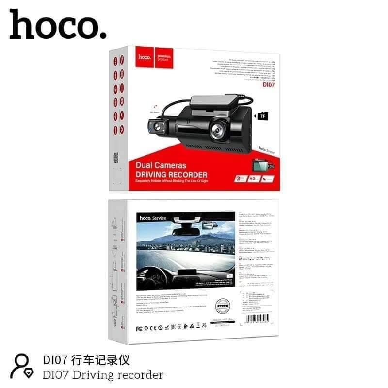 กล้องติดรถยนต์ Hoco Di07 Dual Camera Driving Recorder แบบ 2 กล้อง ด้านหน้ารถและห้องโดยสาร