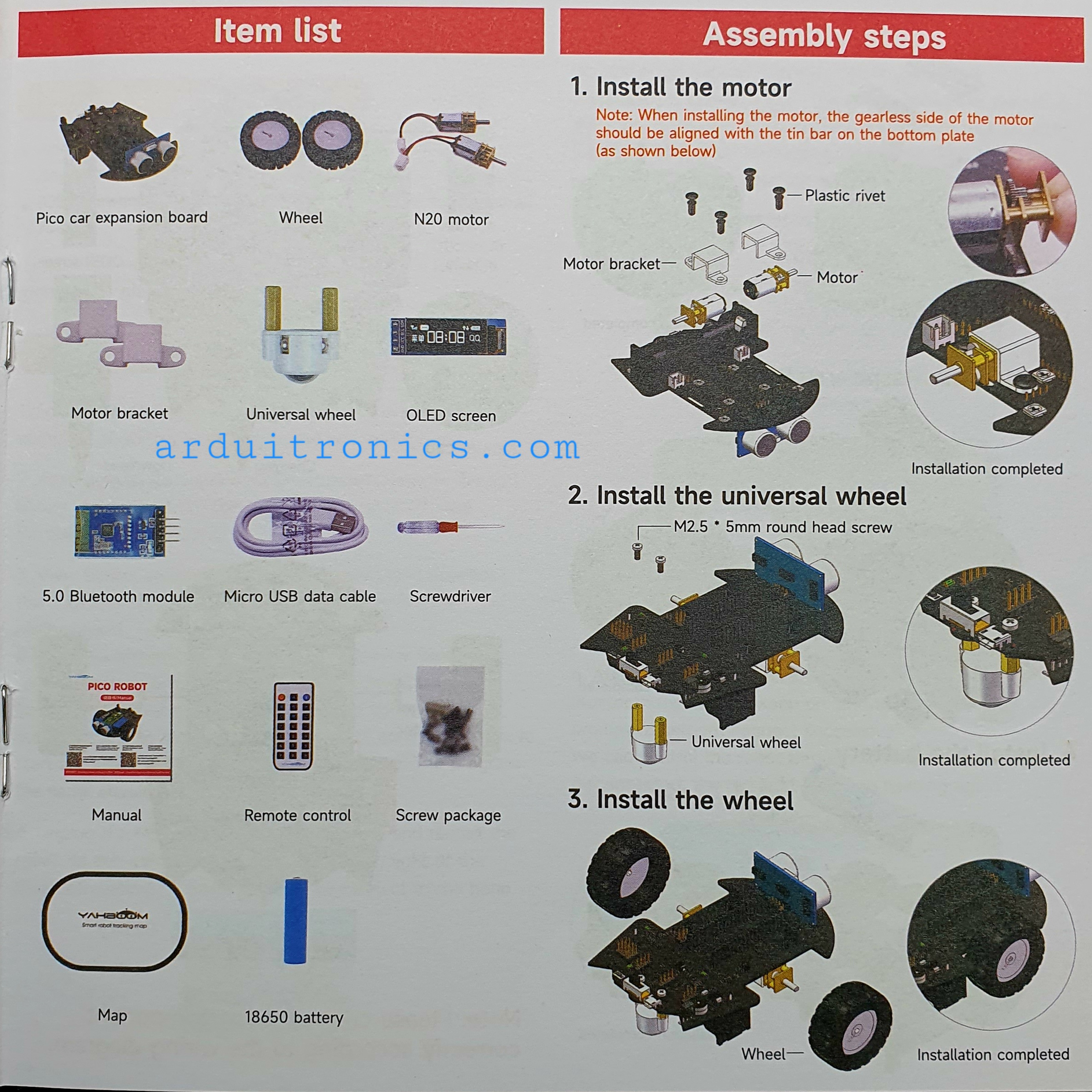 Intelligent Raspberry Pi Pico Car Kit microPython Education Robot Sensor Bluetooth APP