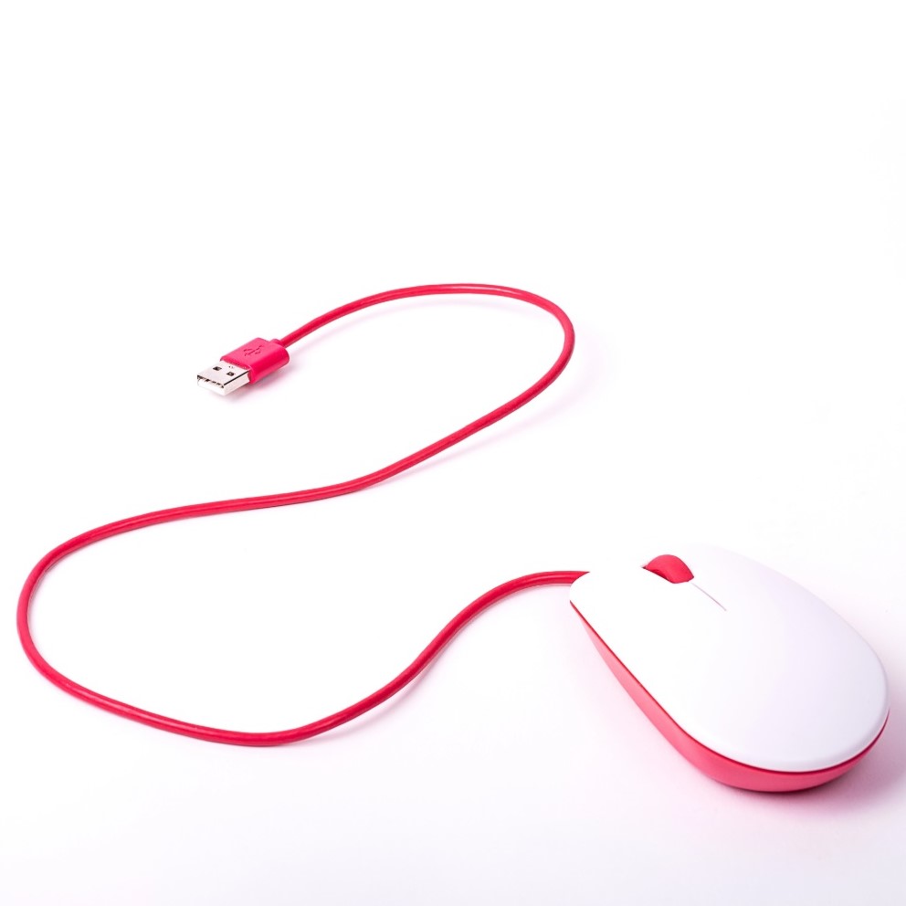 Official Raspberry Pi Mouse (โทนสี ขาว แดง)