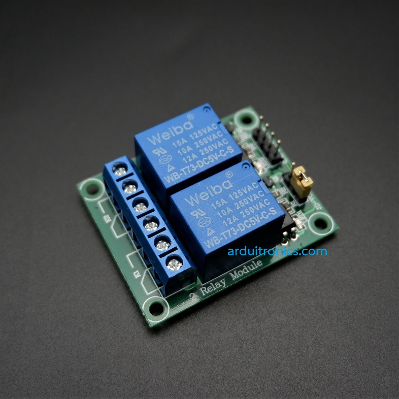 2 Channel Relay (Opto-Isolated) - Active Low 5V 10A (PCB สีเขียว)
