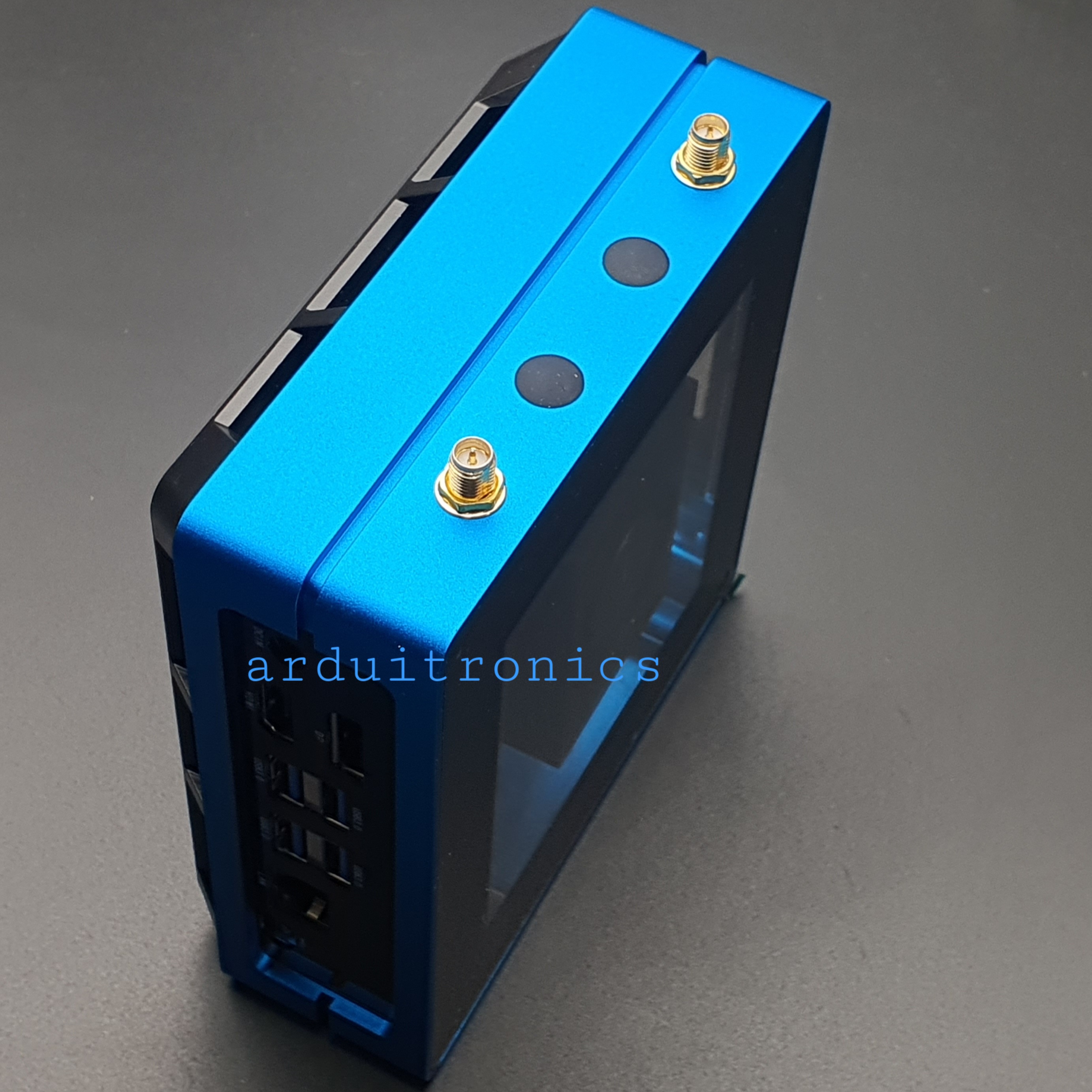 [สินค้า Pre-order] Jetson SUB Mini PC-Blue with Jetson Xavier NX Module, Aluminium Case with Cooling Fan, 128GB SSD, WiFi, Antennas and pre-installed JetPack System - Seeed Nvidia