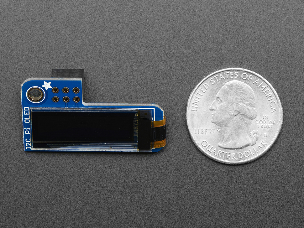 PiOLED - 128x32 Monochrome OLED Add-on for Raspberry Pi (แท้ by Adafruit)