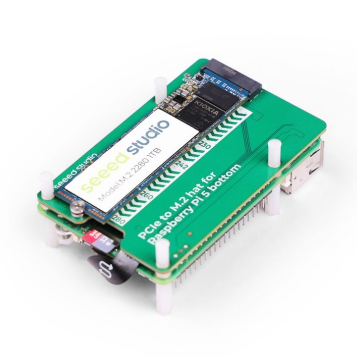 PCIe to M.2 hat for Raspberry Pi 5, Support NVMe SSD, Support Hailo8/8L (แท้จาก SeeedStudio)