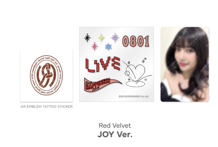 SMTOWN LIVE 2022 : SMCU EXPRESS @ HUMAN CITY_SUWON OFFICIAL MD -AR Tattoo Sticker set (ได้ photo card ) Red velvet - แบบ Joy