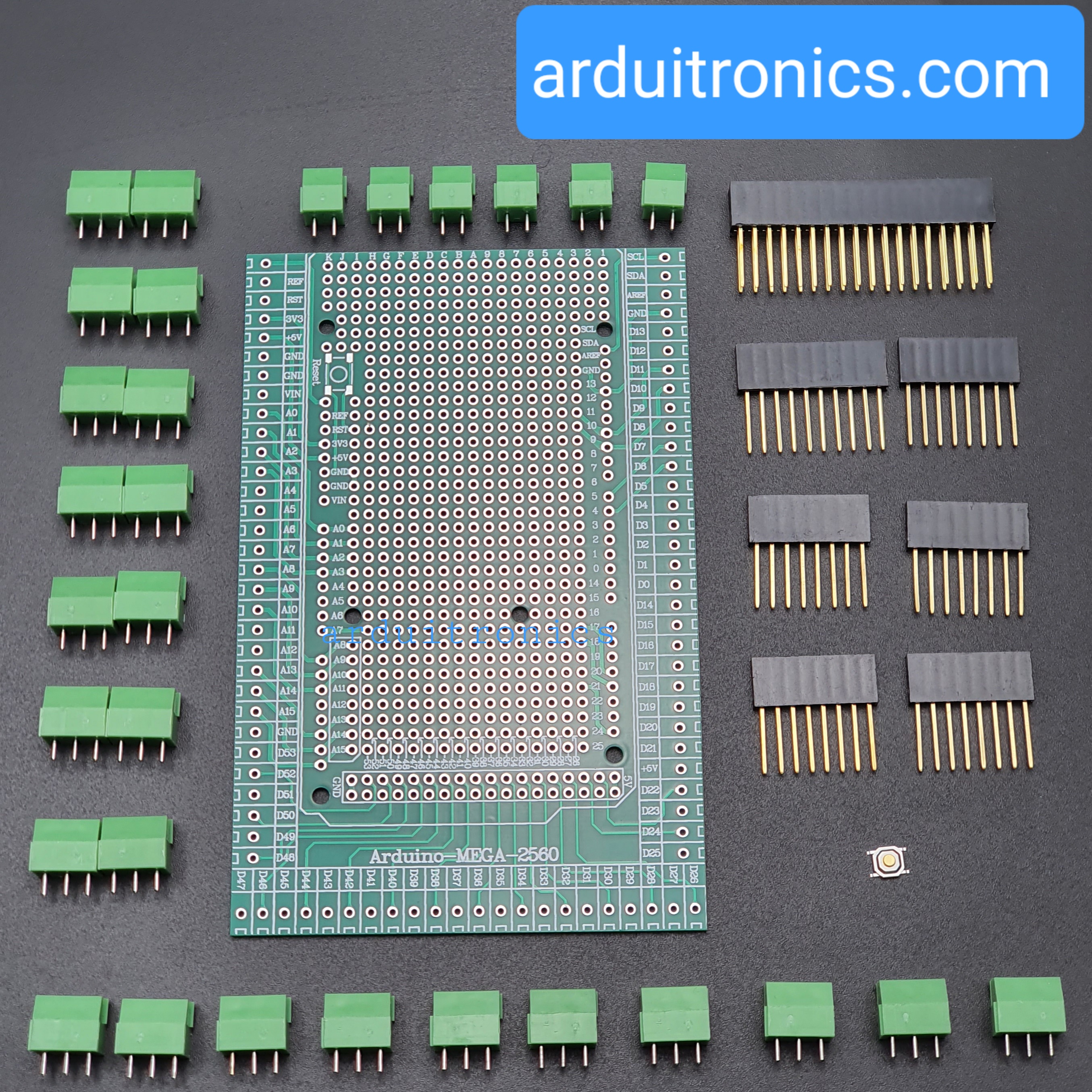 โมดูลขยายขา Mega2560 PCB Prototype Screw Terminal Block Shield for Arduino
