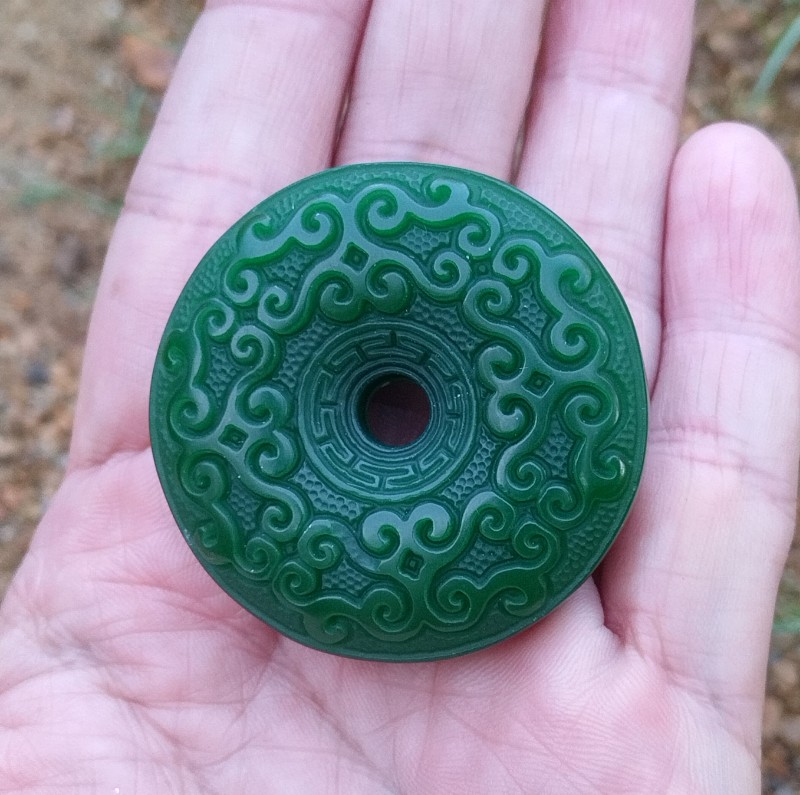 จี้หินธรรมชาติลายสองด้าน 5ซม