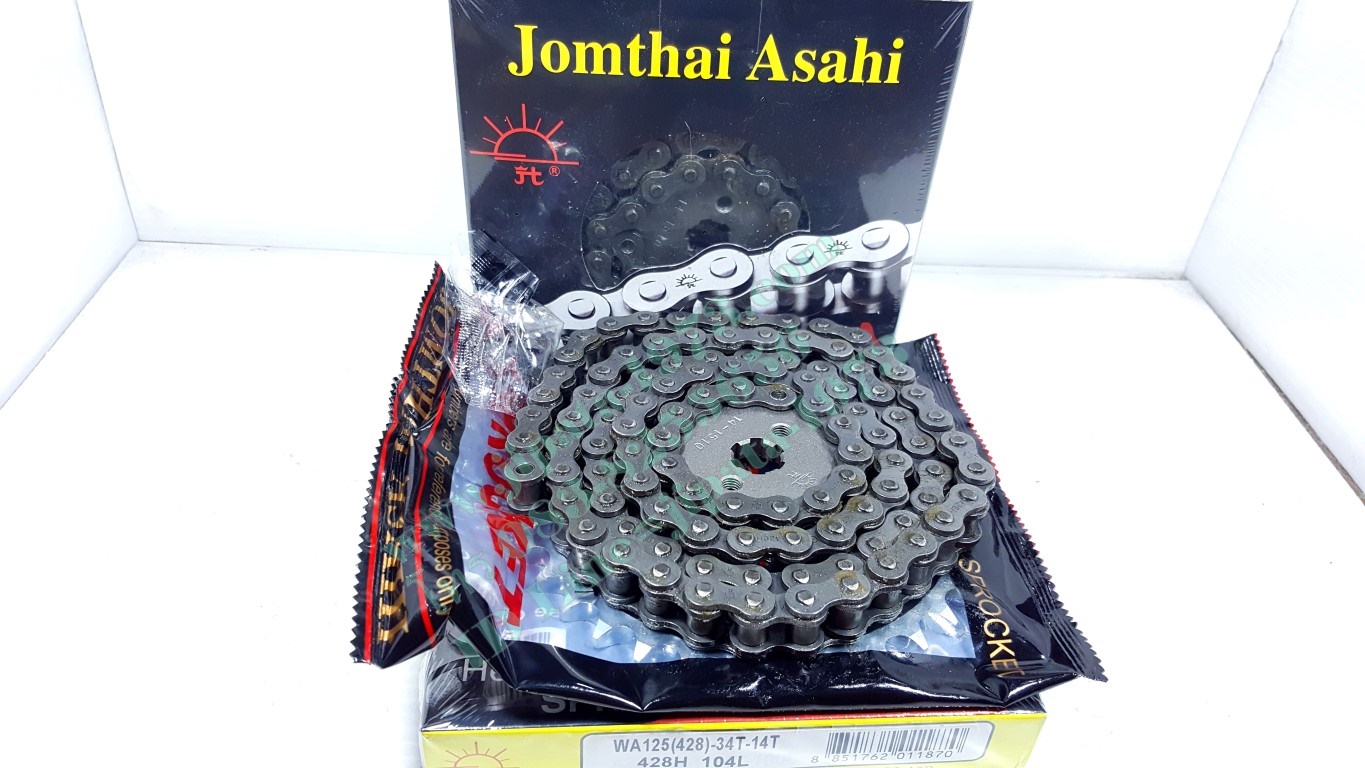 (Wave 125) ชุดโซ่ข้อหนาและสเตอร์ Wave 125,Wave 110 i ยี่ห้อ พระอาทิตย์ 34 ฟัน