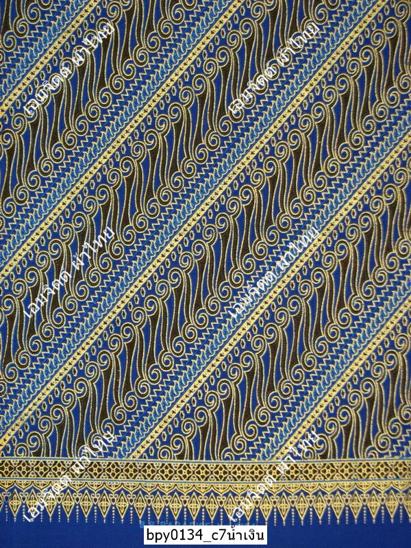 [bpy0134] ผ้าพิมพ์ทอง 1.8เมตร ลายศรีวิชัย คอตต้อน 100%