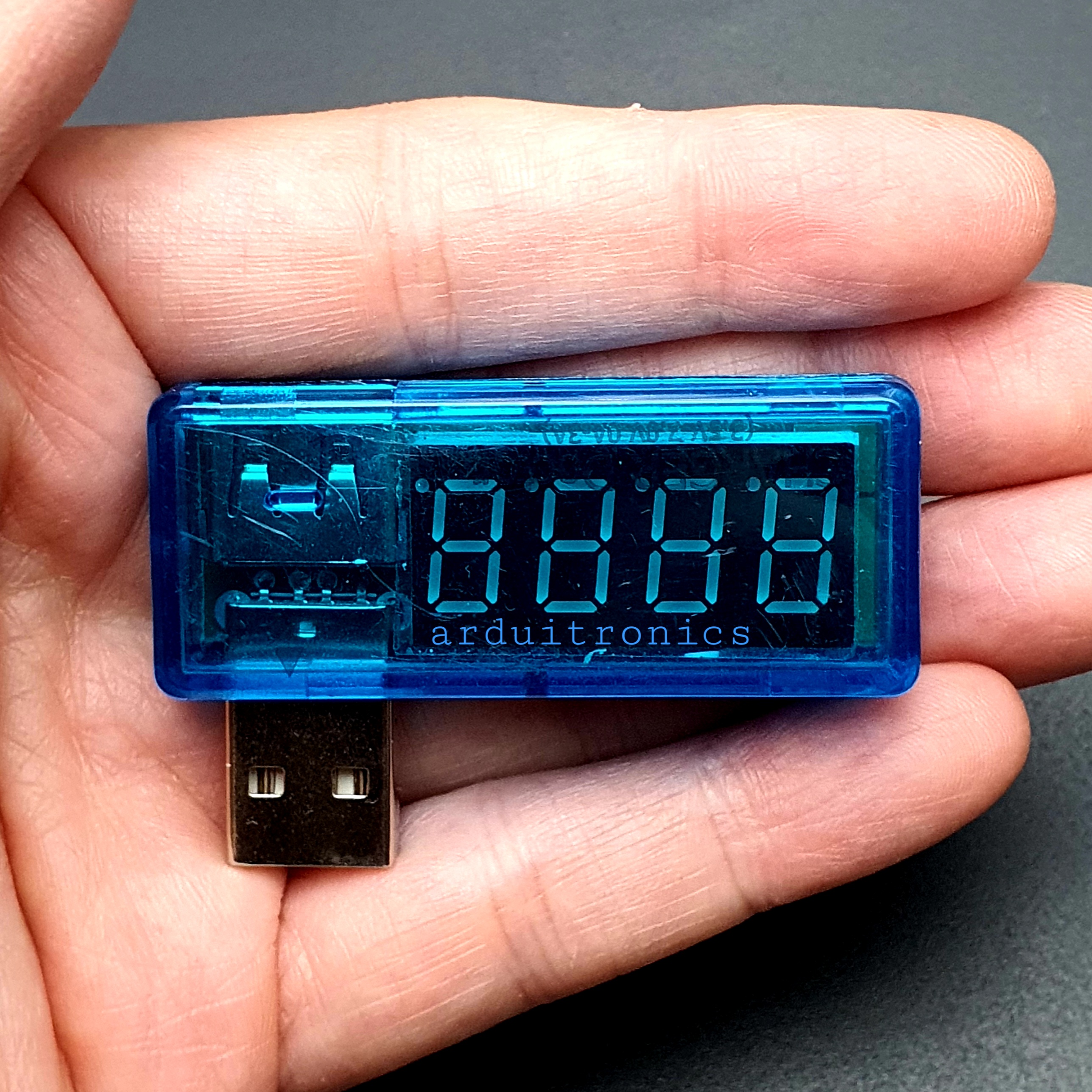 LED USB Mobile Power Charging Current Voltage Tester ยูเอสบีวัดแรงดันไฟฟ้า สีฟ้า