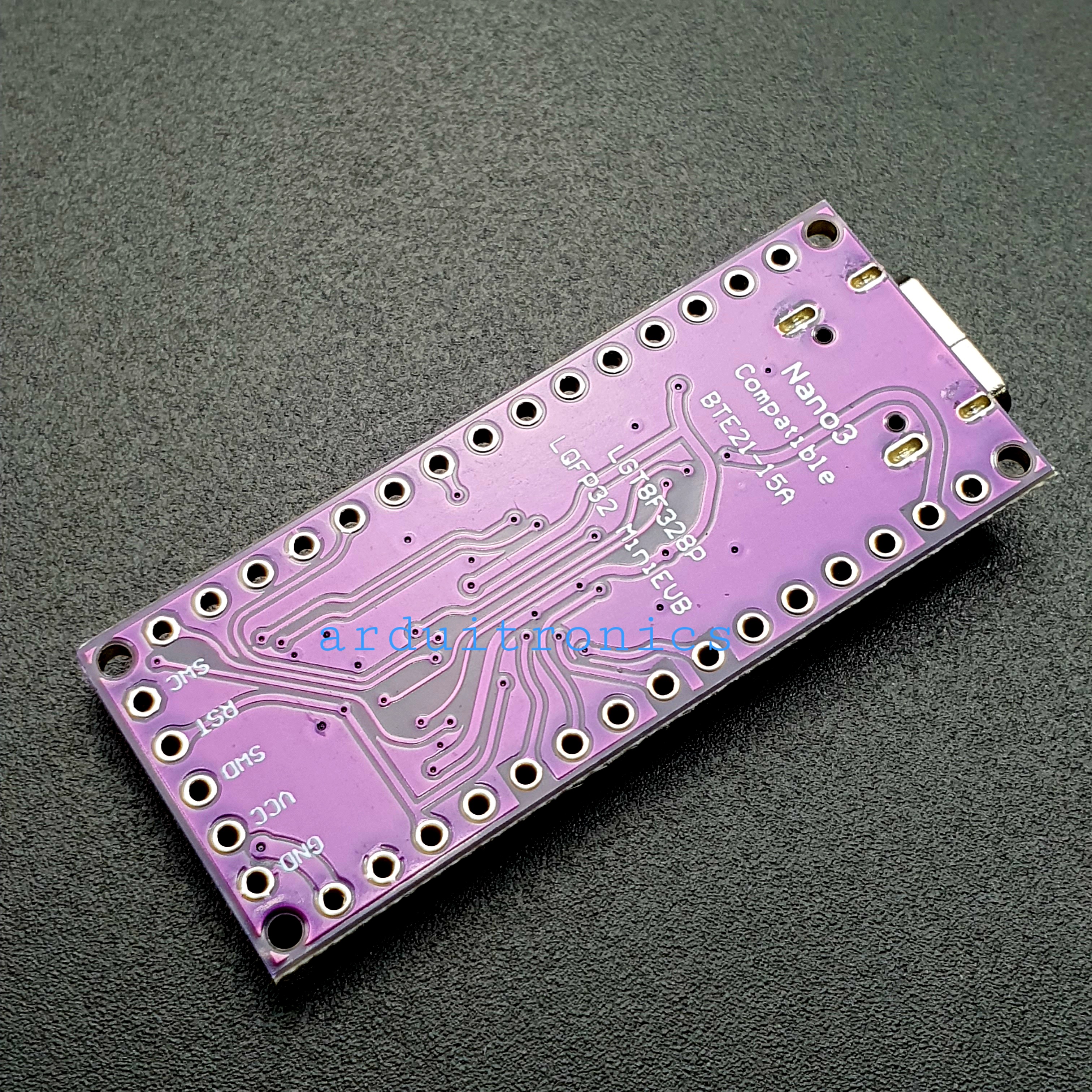 Arduino Nano 3.0 LGT8F328P Compatible บอร์ด Arduino nano 3.0 ใช้ชิฟ LGT8F328P PCB ม่วง USB Type-C
