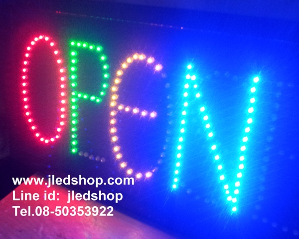 ป้ายไฟOPEN-CLOSE 4สี ปรับสวิทช์เลือกข้อความ