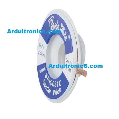 Desolder wick แถบซับตะกั่ว (Pro's Kit) ความหนา2.5mm ความยาว1.5เมตร น้ำหนัก16กรัม