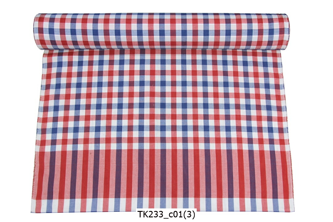 [2ม.] ผ้าขาวม้า TK233 แดงน้ำเงิน