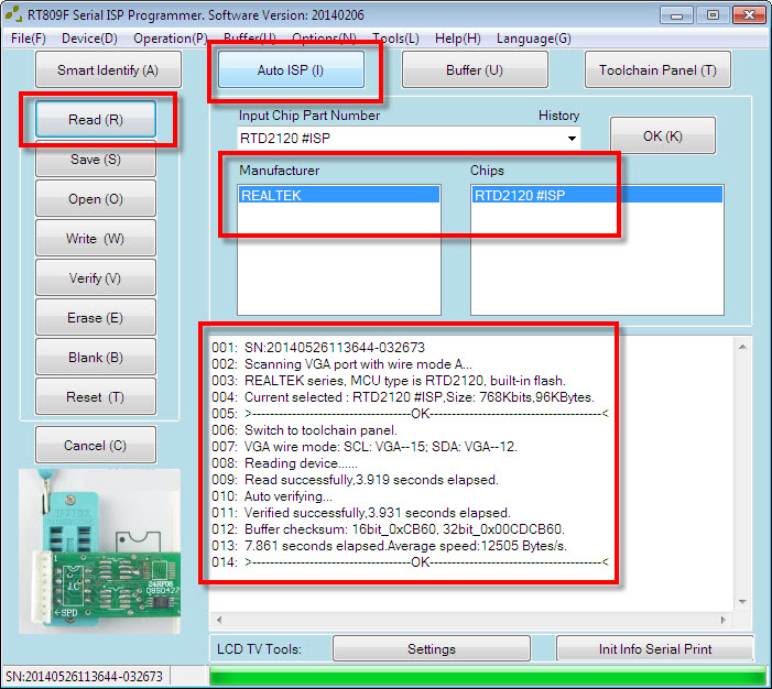 RT809F PROGRAMMER Serial ISPVGA LCD ISP ตัวเครื่อง+Socket 24xxx+Socket25xxx ไม่กล่องให้แล้วนะคะ