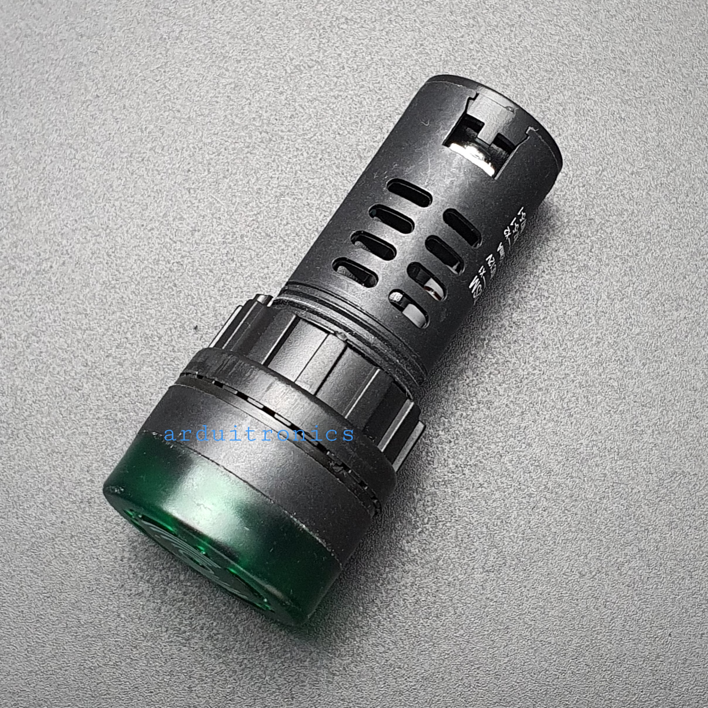 ไฟสีเขียว Buzzer LED Alert 12V เสียงและแสงสัญญาณเตือนภัย ออดไฟฟ้า 22mm