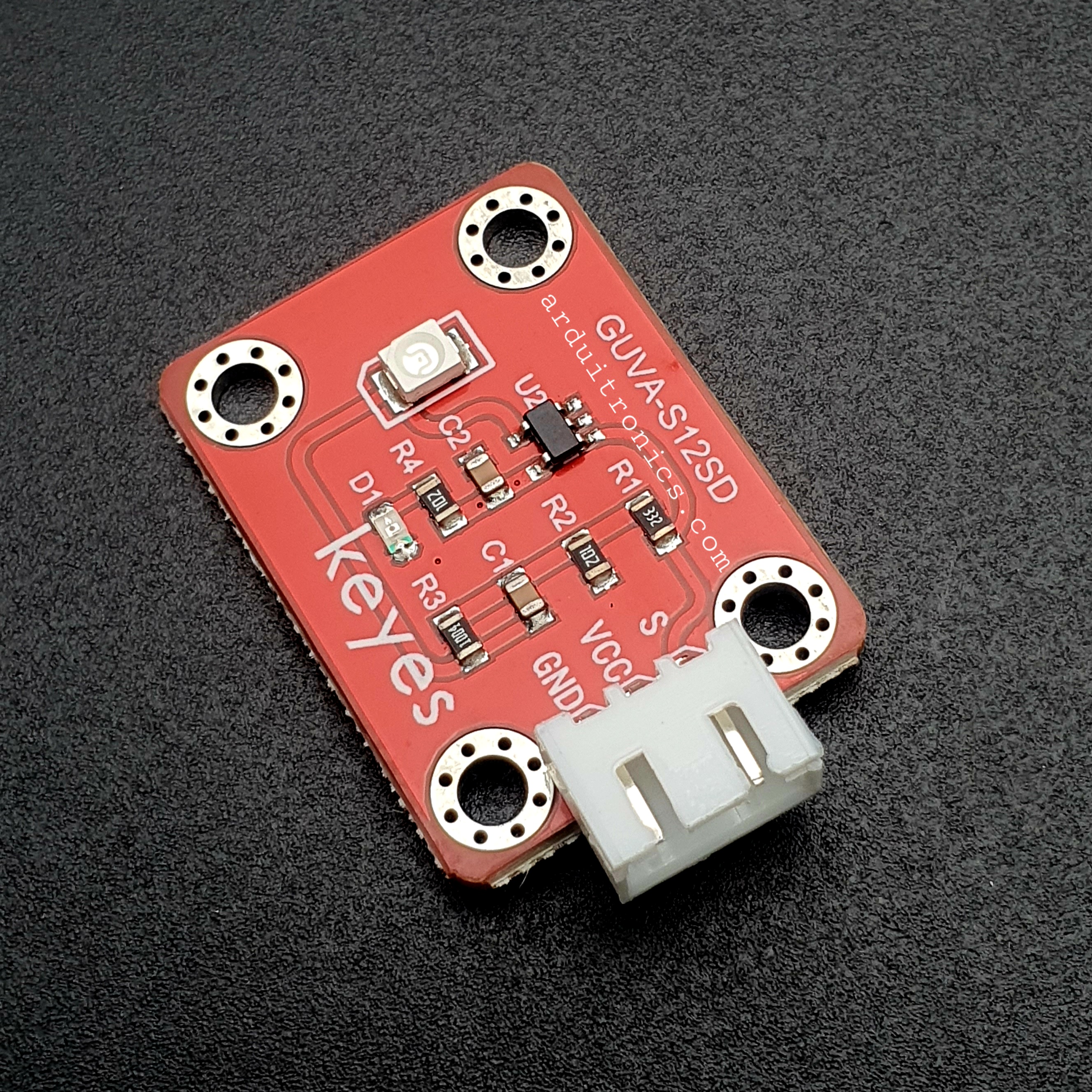 GUVA-S12SD เซ็นเซอร์วัดความเข้มของแสง UV Sensor Module S12SD for Arduino Anti-Reverse-Plug With 3P Cable PCB สีแดง
