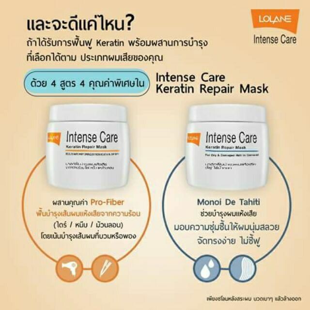 (3ชิ้น) LOLANE INTENSE CARE KERATIN REPAIR MASK 200g.
