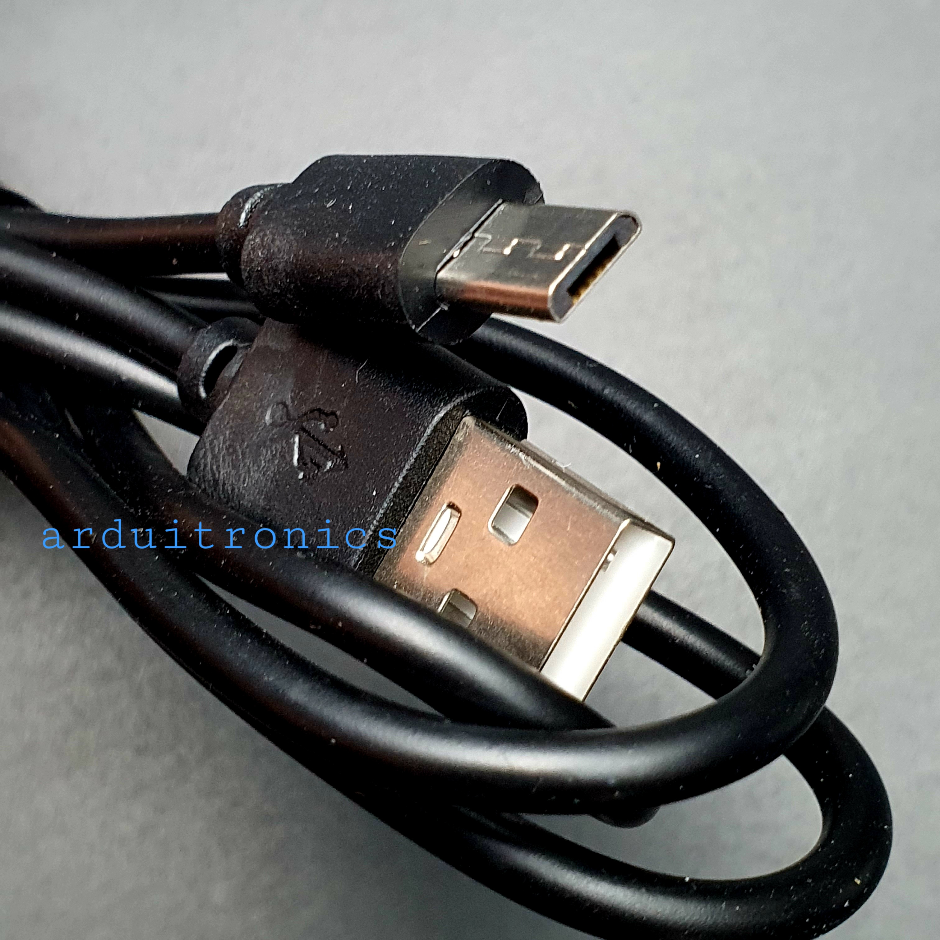 Micro USB Cable สายชาร์จ Data Cable สีดำ หัวยาว 8มม สายยาว1เมตร