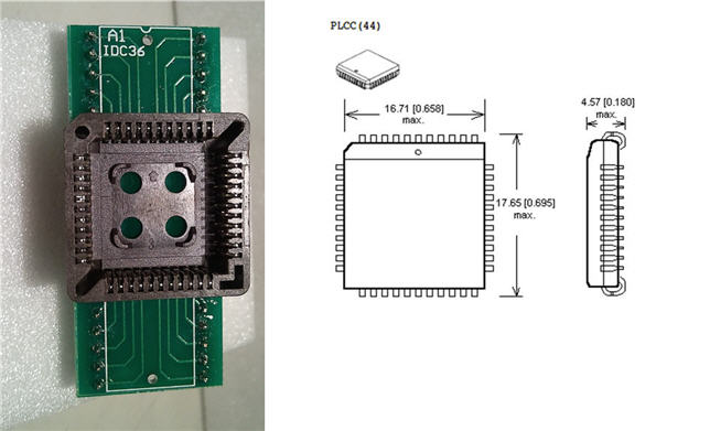 Socket Adapter PLCC44 pin