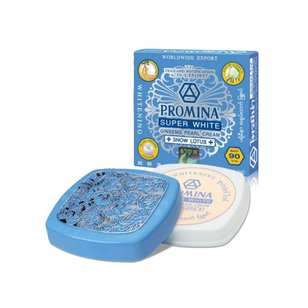 Promina Super White Ginseng Pearl Cream โพรมีน่าซุปเปอร์ไวท์ยินเซ็งเพิร์ลครีม+สโนว์โลตัส