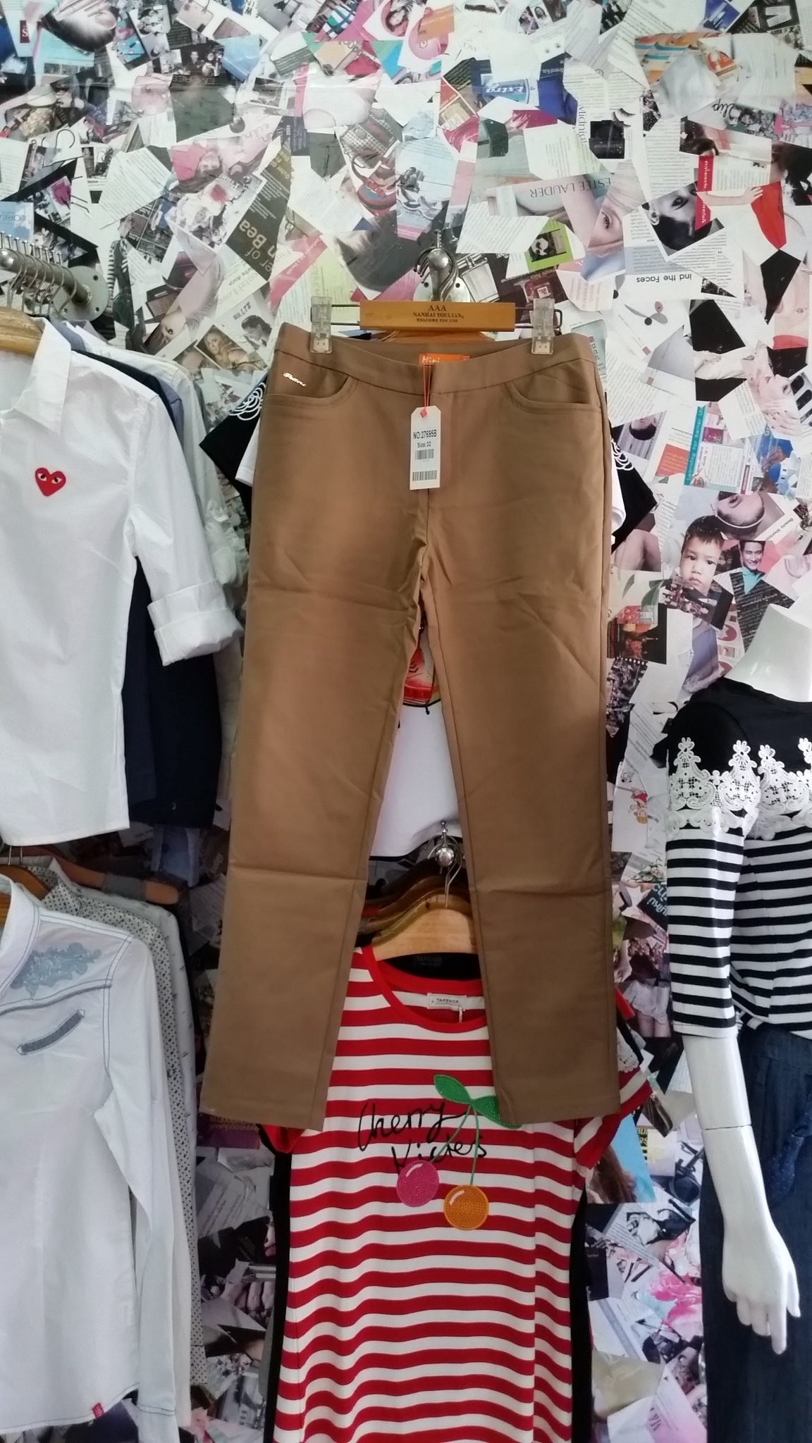 กางเกงทำงาน A.S. collection ผ้าสแปนเดคเนื้อเนียนและนิ่ม ผ้ายืดหยุ่นได้ดีใส่สบายค่ะ ( 27956-B)สินค้าพร้อมส่ง สีเบท size 30 ค่ะ