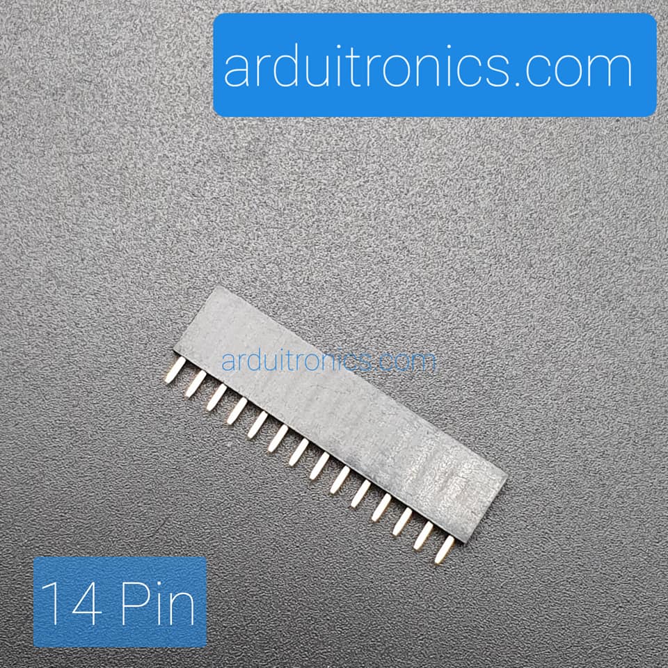 [Black] 1X14 Pin Single Row Female Header 2.54mm Pitch Straight Pin Square (จำนวน 1 ชิ้น)