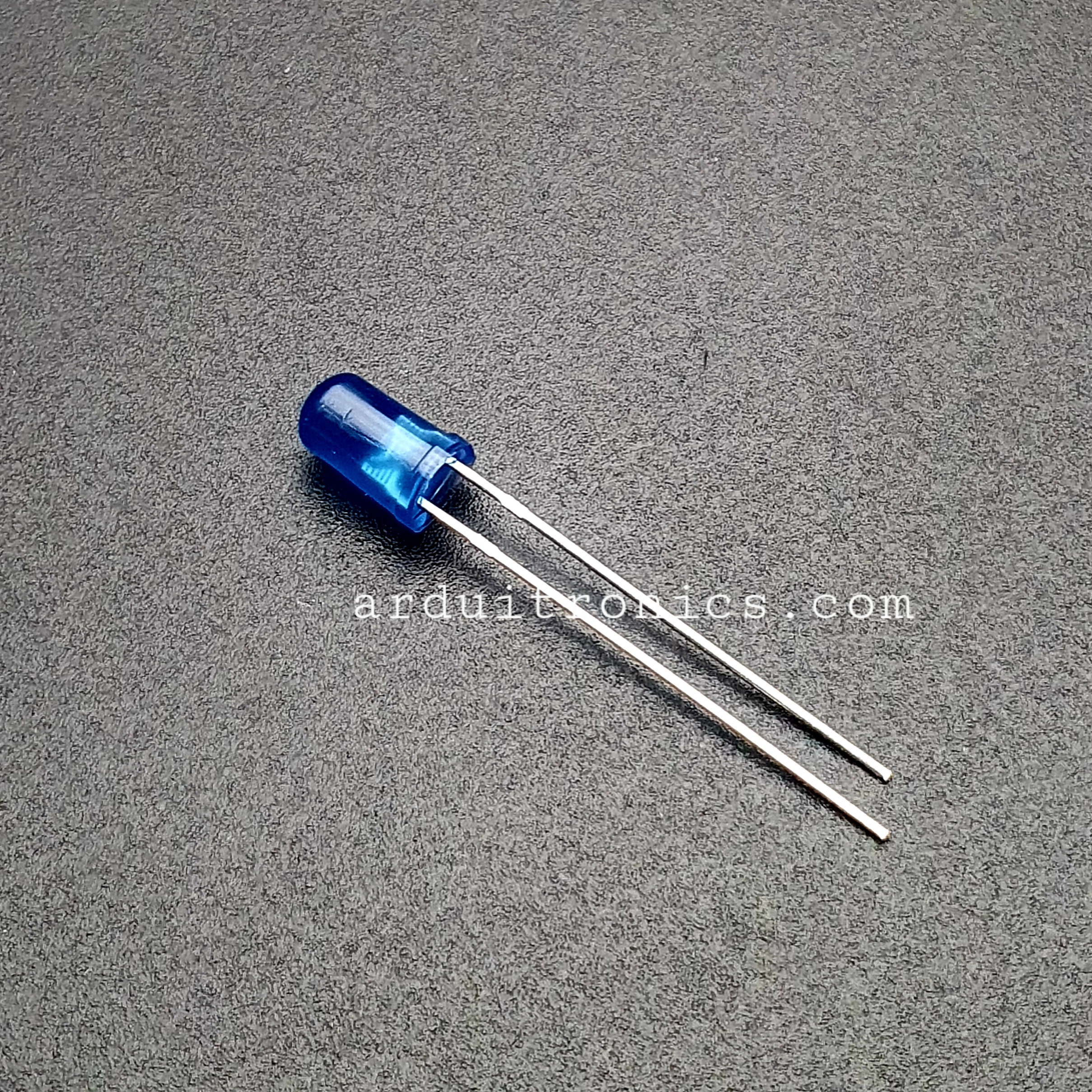 Blue LED 5mm ชุด 10 หลอด ขายาว ขนาด 28mm สีน้ำเงิน