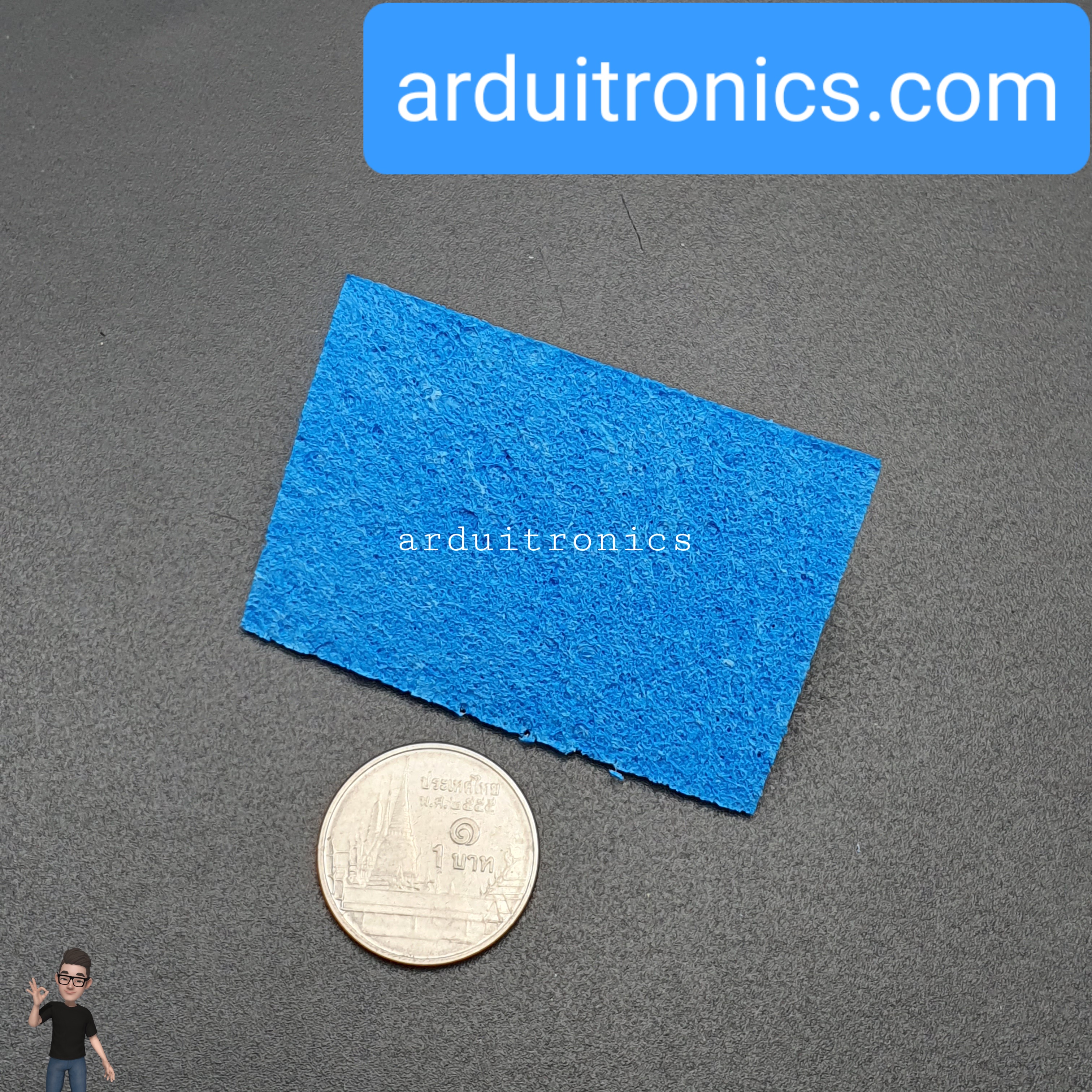 ฟองน้ำทำความสะอาดปลายหัวแร้งบัดกรี (สีฟ้า) Soldering Iron Tip Cleaning Sponge