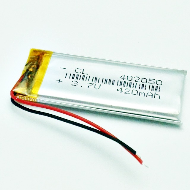 3.7V 420mAh Lithium Battery Rechargeable Polymer (LiPo)