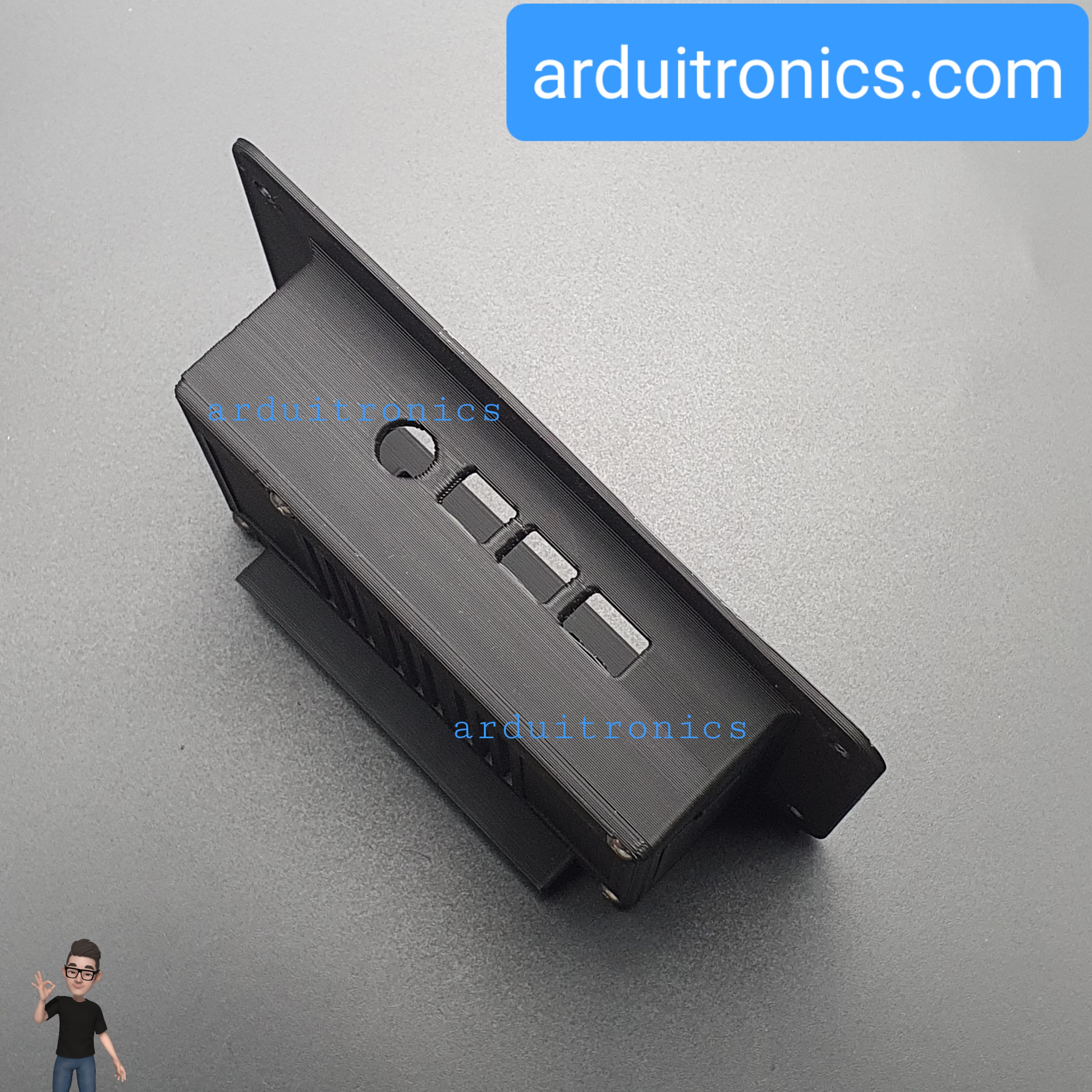 3D Printed Screen Case (Black) for Raspberry Pi Official 7 inch LCD Touchscreen