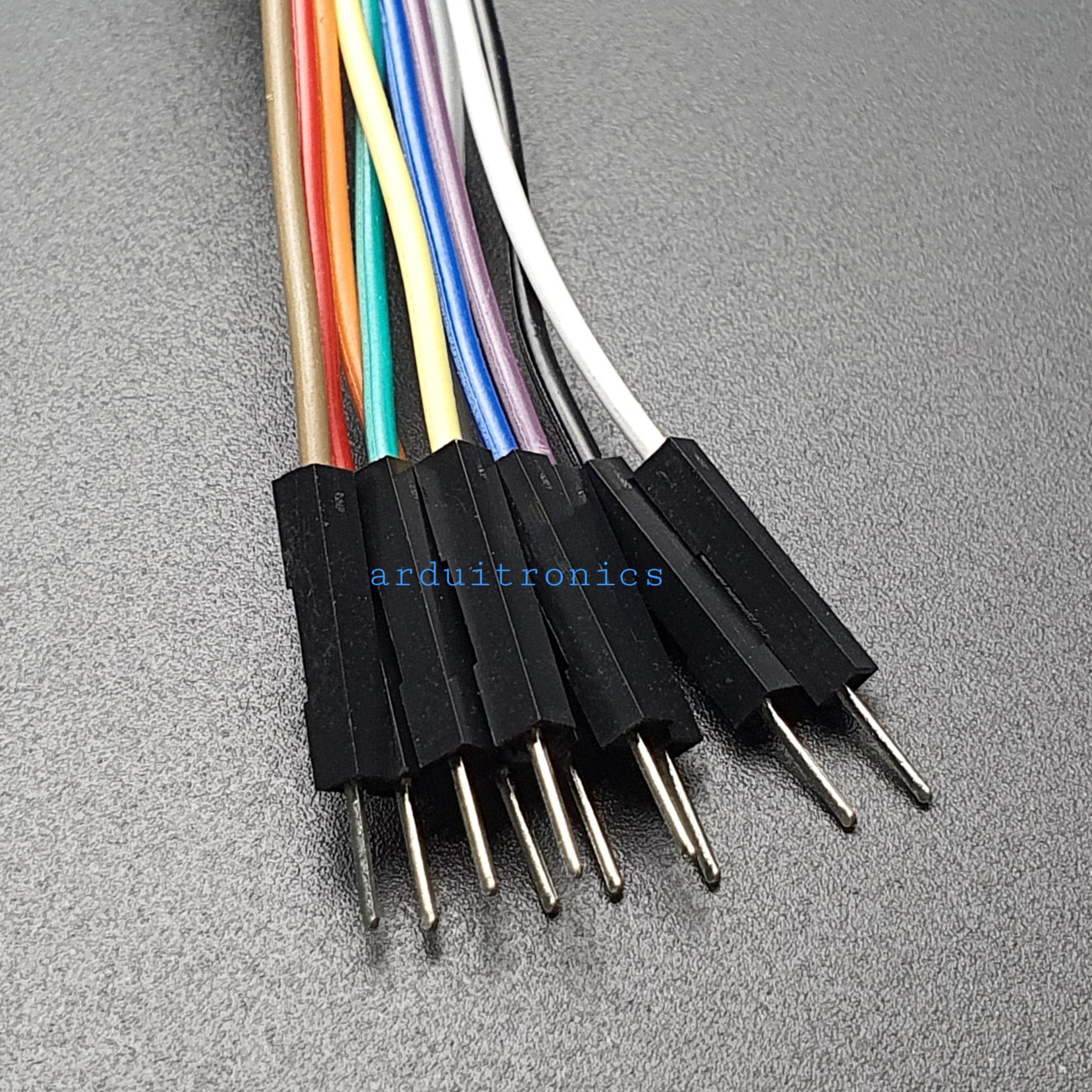 Jumper Wire 10p Test Hook 10 เส้น ปลายสายแบบผู้ Test Hook To Male Dupont Cable