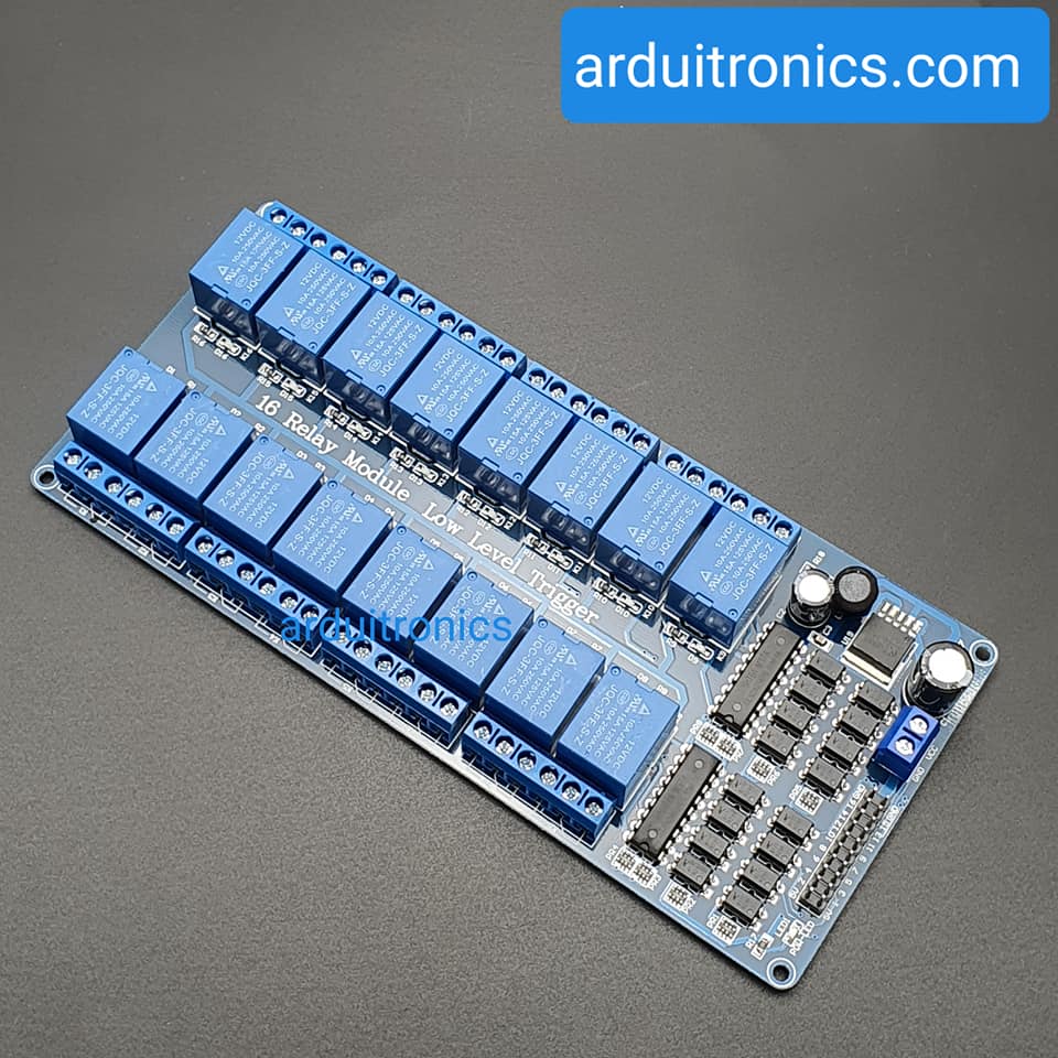 16 Channel Relay รีเลย์ 16 ช่อง (12V) Optocoupler Protection with LM2596 Power Supply