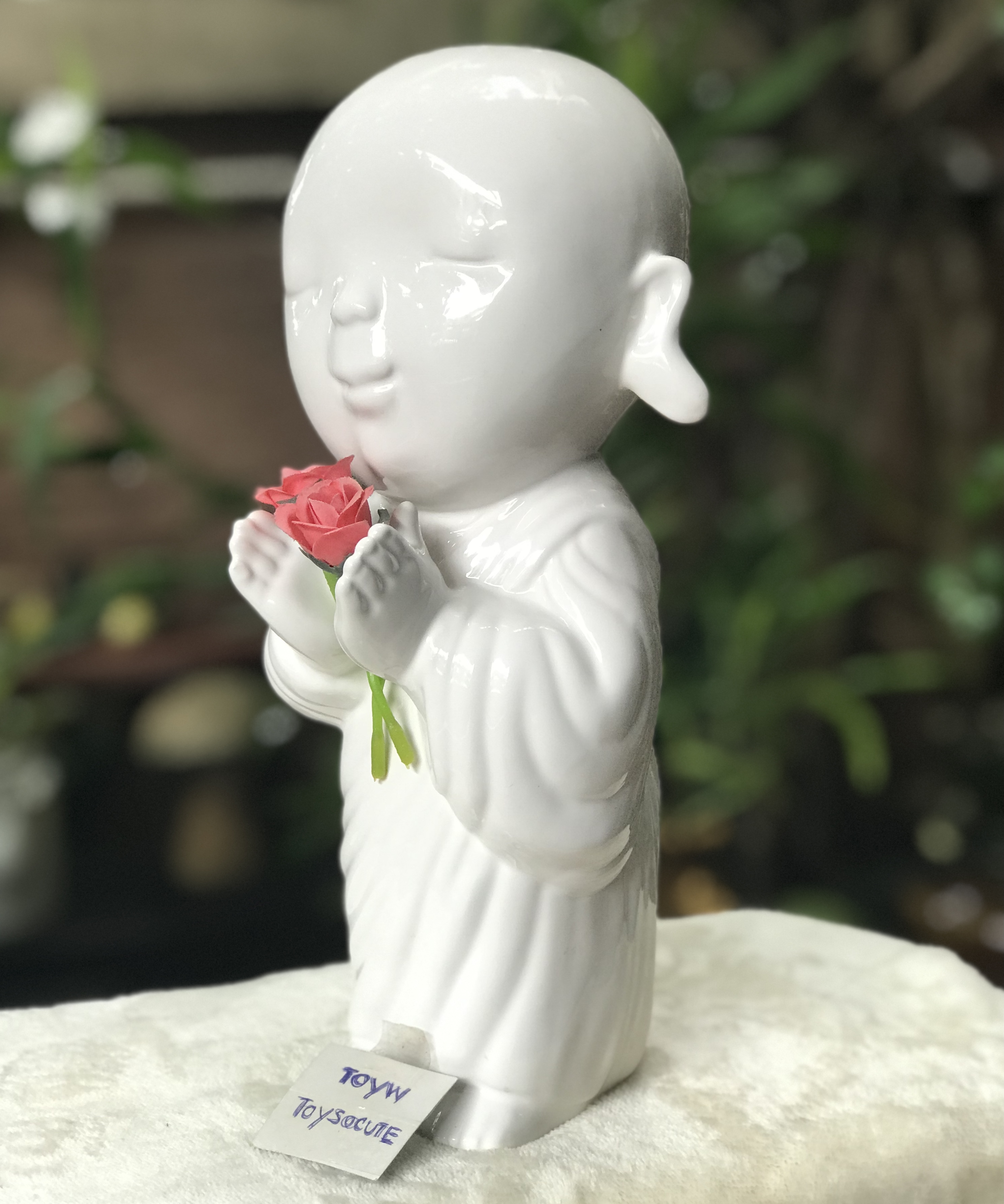 ￼เก่าเก็บ กระปุกออมสินแม่ชี เสถียรธรรมสถาน วัสดุเซรามิค /กล่องไม่สวย