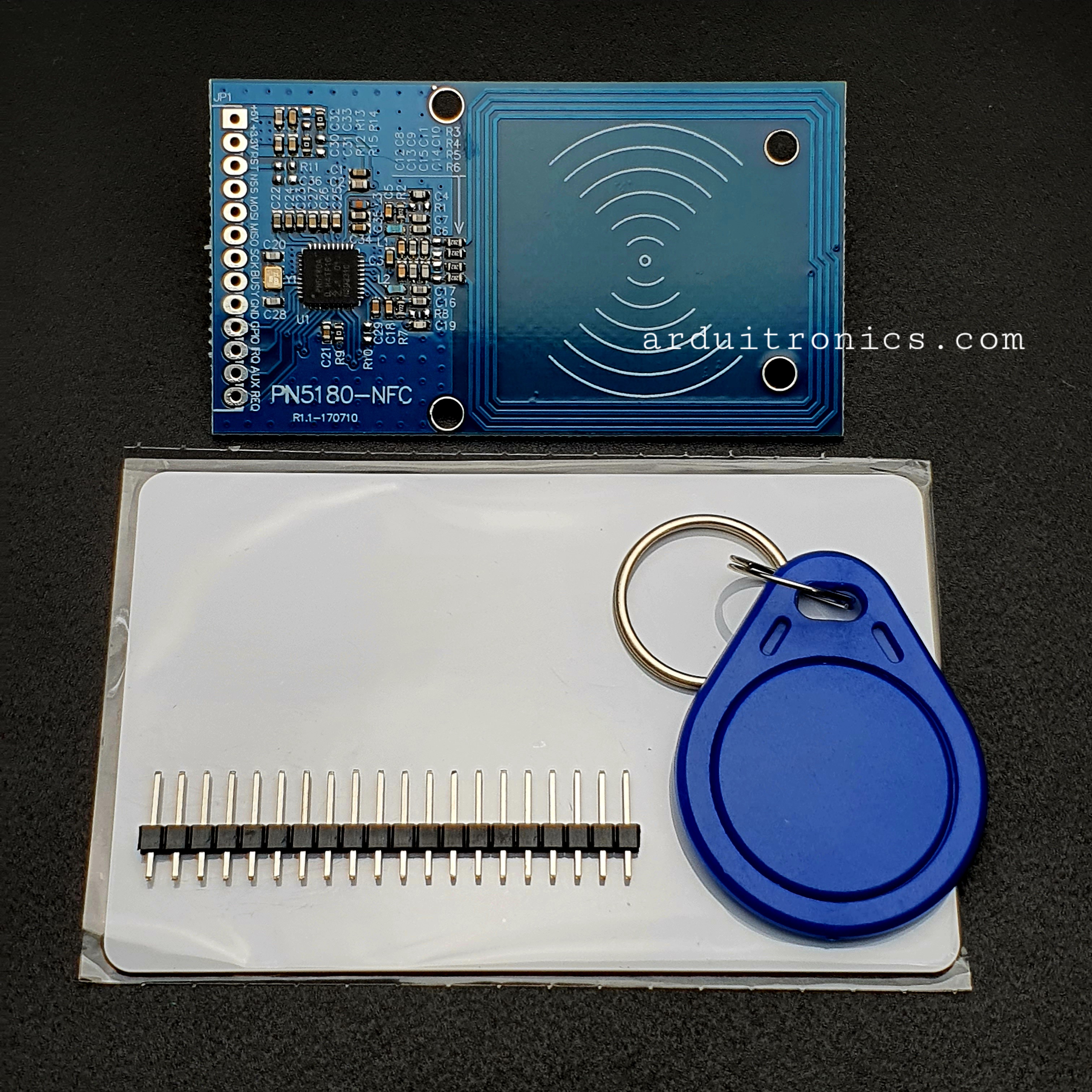 PN5180 โมดูล RFID/NFC พร้อม tag rfid PN5180 module nfc module ISO15693 rfid high frequency PCB สีน้ำเงิน