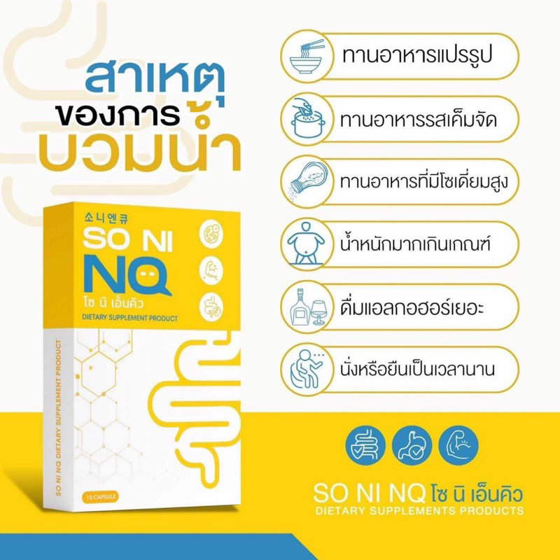 โซนิเอ็นคิว SO NI NQ ลดการบวมจากการทานโซเดียม คุมหิว 10แคปซูล