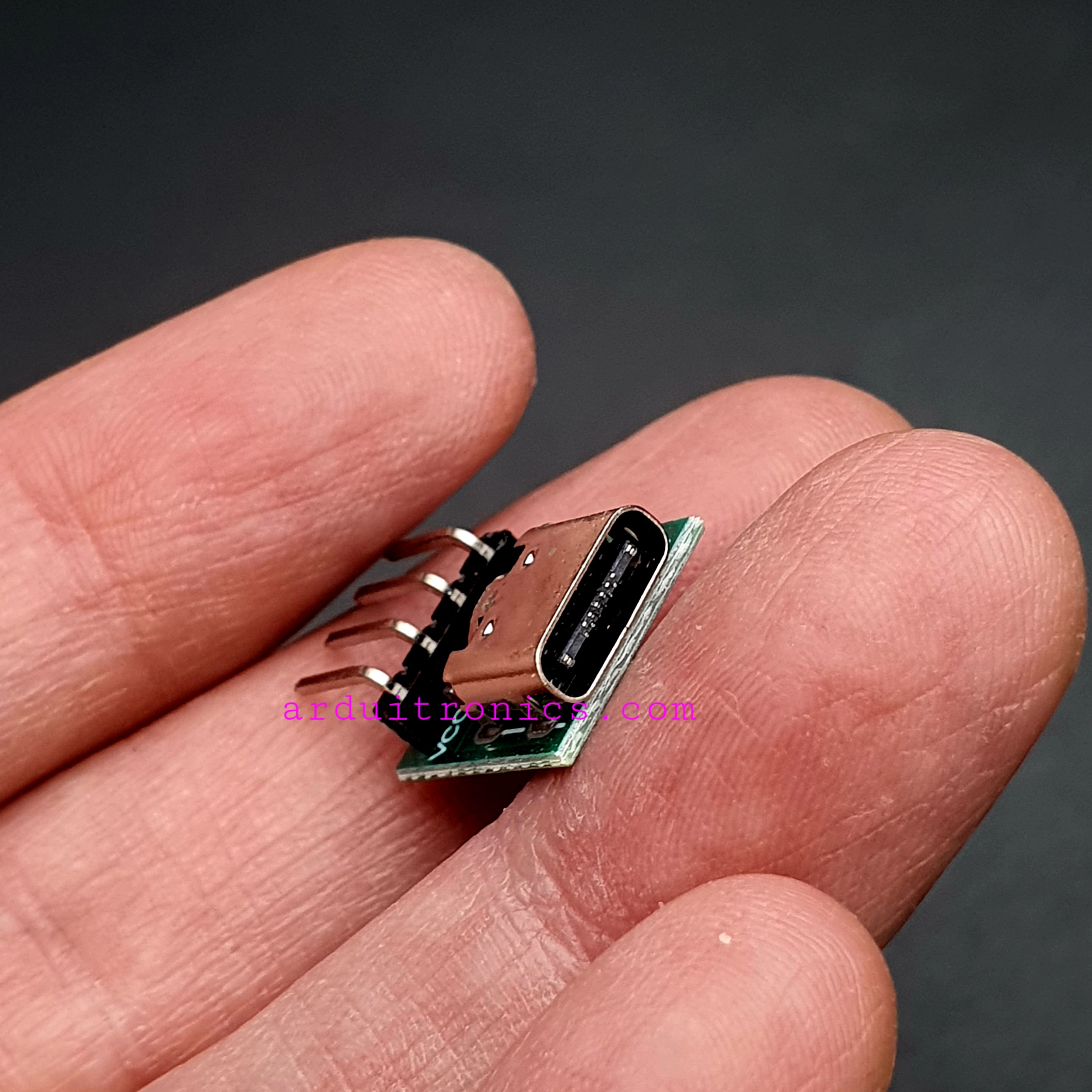 Tyep-C Female to DIP Converter Breakout + 4P Single Row Curved Pin