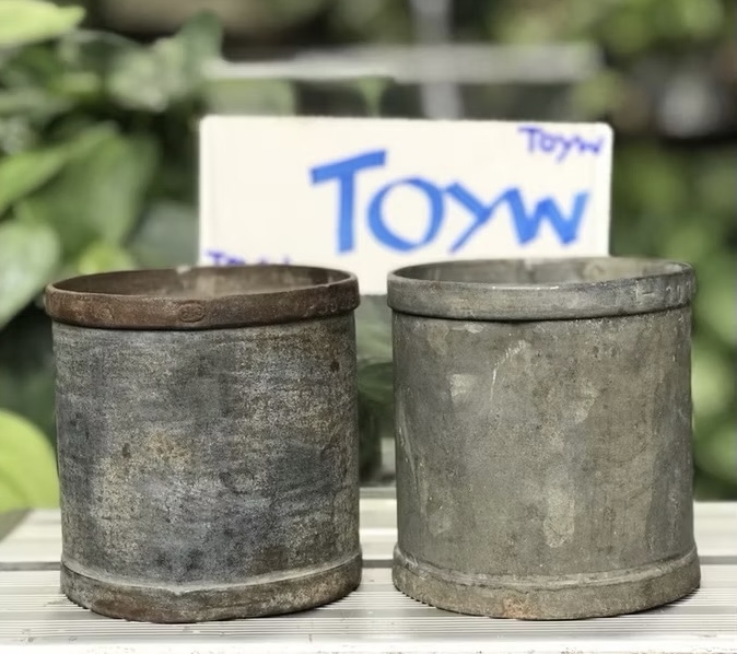 ของโบร่ำโบราณ ราคาต่อชิ้น ลิตรตวงข้าวสังกะสี ลิตรตวงข้าวโบราณ ขนาด 0.5 ลิตร ตอกครุฑและเลขกำกับ ไม่ผุไม่รั่ว