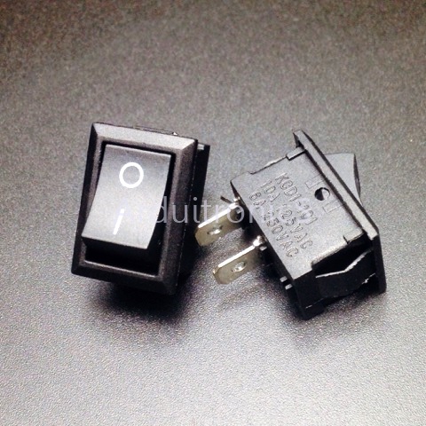 สวิตช์ไฟเปิด/ปิด 15x21mm Power Switch 2 ขา KCD1-101 สีดำ