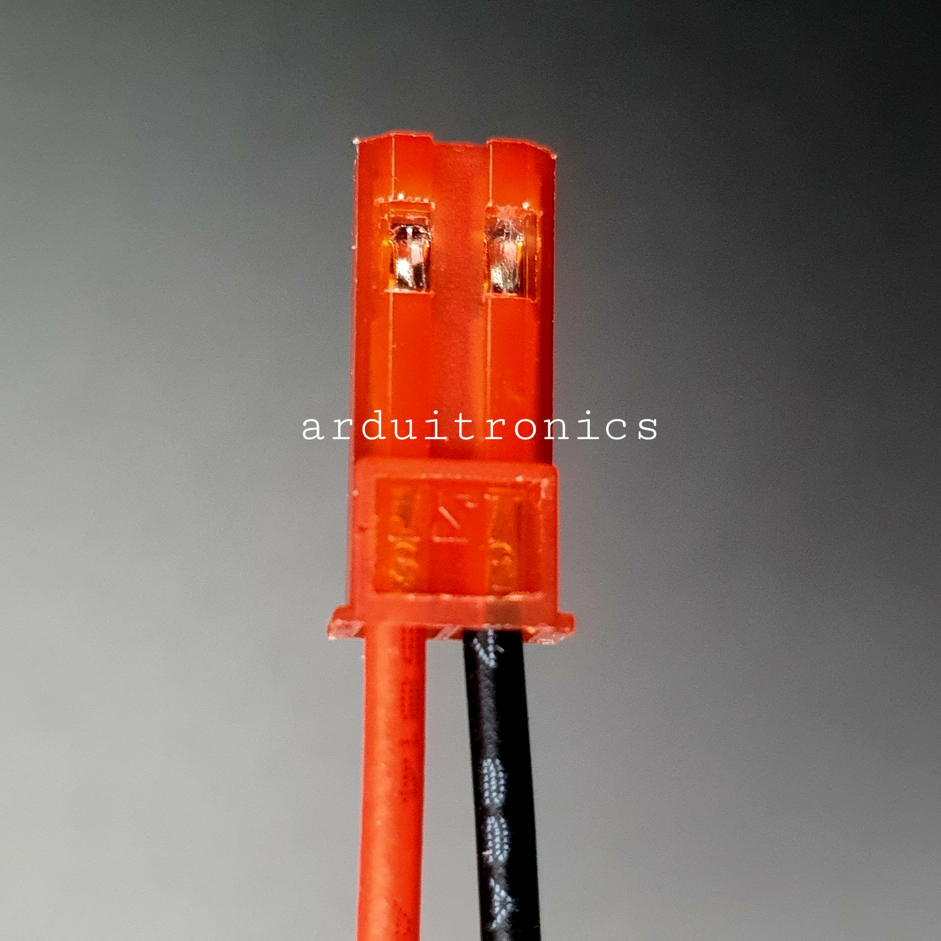 JST Connector 2Pin Plug Male สายต่อ JST ตัวผู้ พร้อมสายไฟยาว 10cm - Red