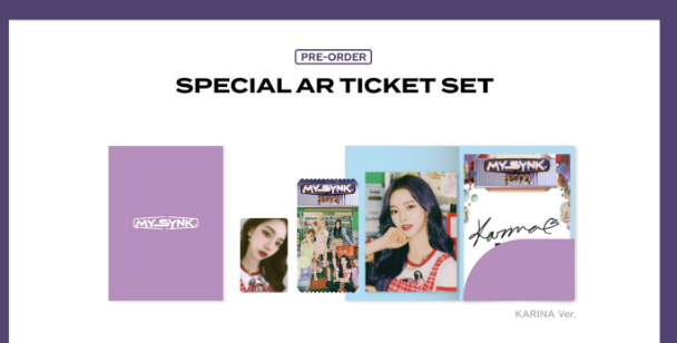 aespa -2022 aespa FAN MEETING “MY SYNK. aespa” OFFICIAL MD -Special AR Ticket set - ระบุชื่อ ที่ต้องการ - ส่งเครืองบิน