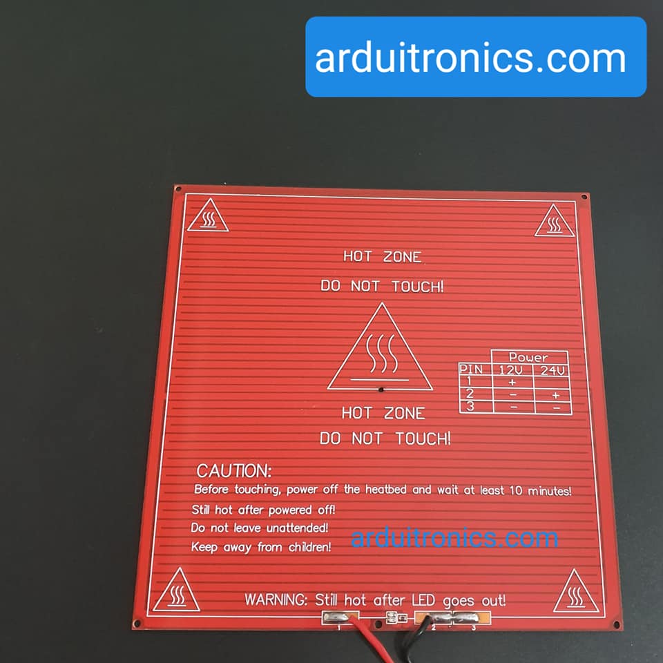 MK2B Dual Power PCB Heat Bed (214 x 214mm) + NTC 3950 Thermistors + สายไฟขนาด 1.5mm