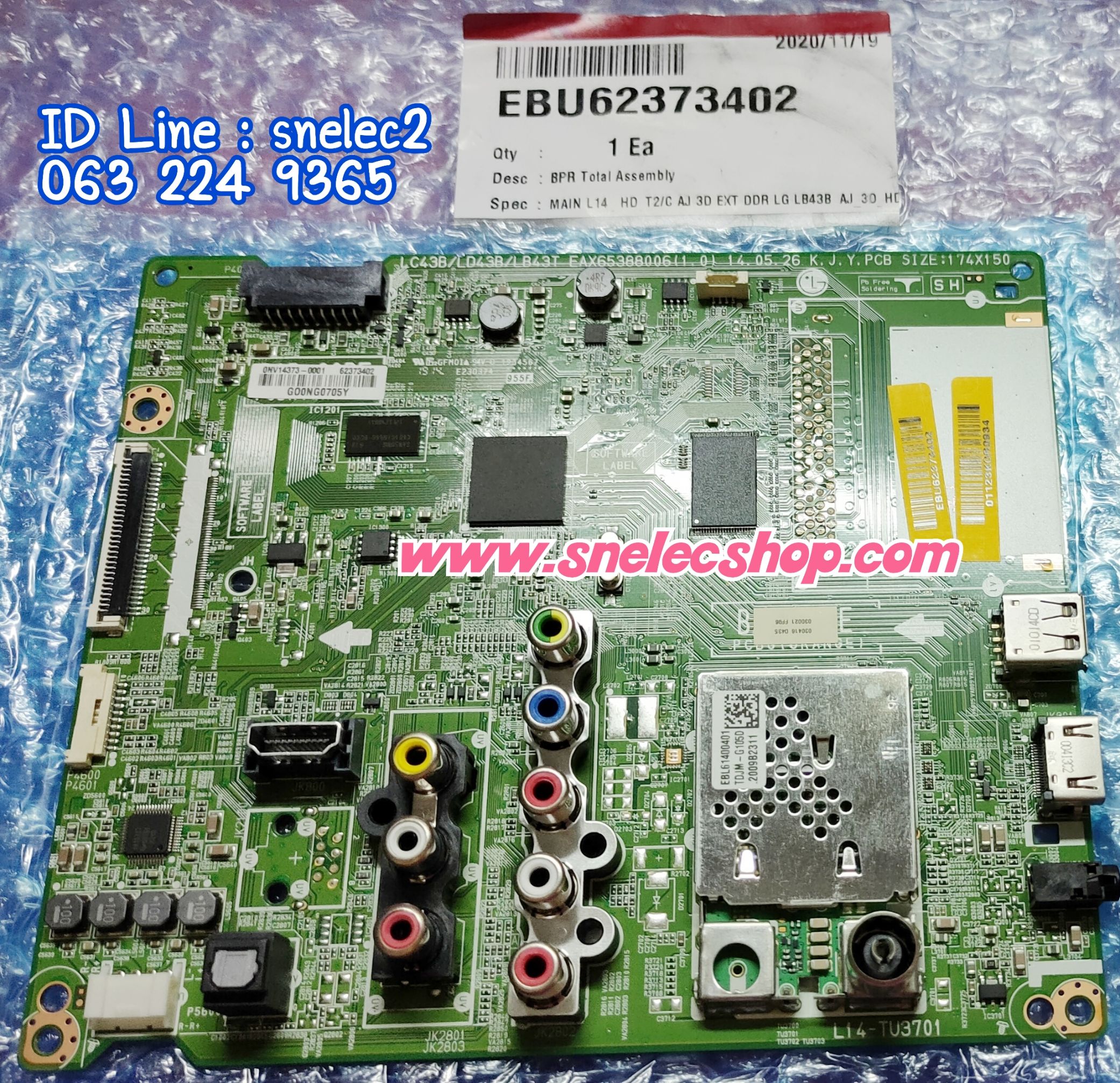เมนบอร์ด LG พาร์ท EBU62373402 ใช้กับรุ่น 32LB620D-TA.BTMWLJT , 32LB620D-TA.ATWWLJT , 32LB620D-TA.BTWWLJT