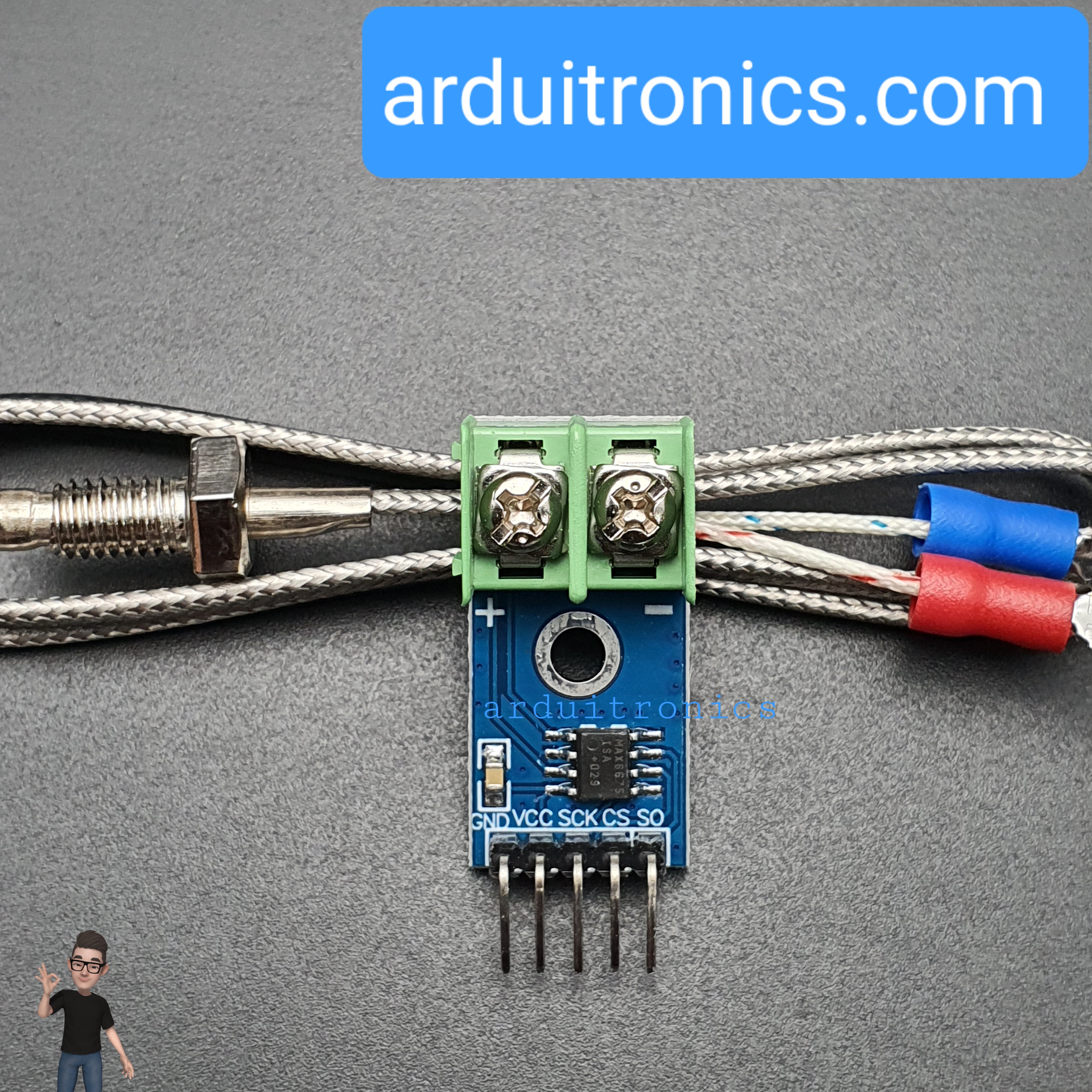 K-Type Thermocouple (MAX6675) Module with Temperature Sensor Probe